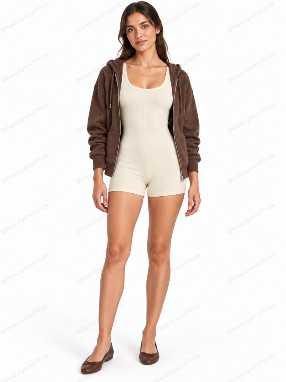 SKIMS Cotton Ribbed Onesie Romper Bone Women’s NWT Size Large Lounge Jumpsuit